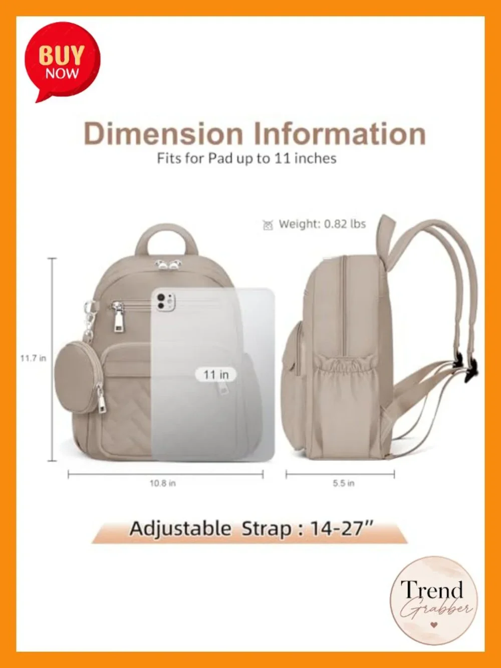 Mini Puffer Daypack Backpack, Anti-Theft Waterproof Nylon, 10 Pockets, Tablet